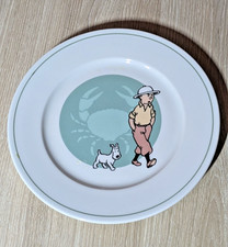 Assiette Tintin et Milou Crabe  en porcelaine Tables et Couleurs Hergé 1993