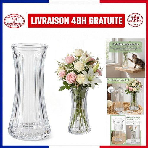 Vase verre transparent - transparent, 20