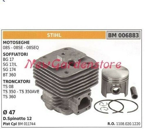 Cylindre piston segments stihl - piston,