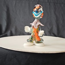 Vintage Murano Art Glass Hand Blown Multicolor 6.25" Clown Figurine