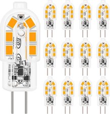 12PCS Ampoule LED G4, 2W Equivalent 20W Halogène Lampe, Blanc Chaud 3000K 200LM