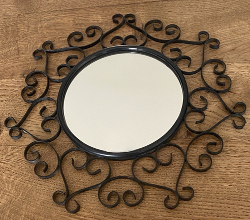 Miroir soleil fleur - fleur, fer