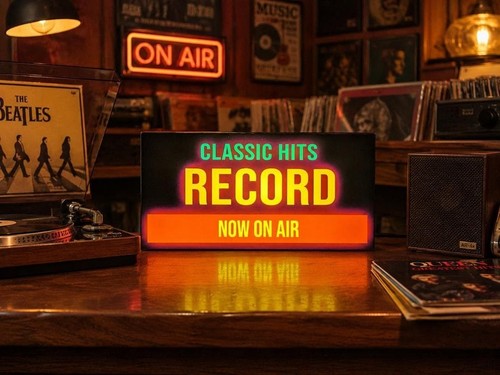 Vintage record collection led - vintage,