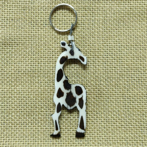Porte clé girafe - girafe, bois