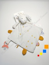 Doudou Plat/Mouchoir Gigi Girafe Beige/Gris Veloudoux Attache Tétine - Noukies