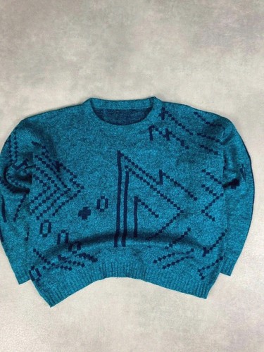Pull maille vintage motifs