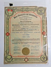 Boy Scouts 1929 Charter certificate Fontinelle Iowa 