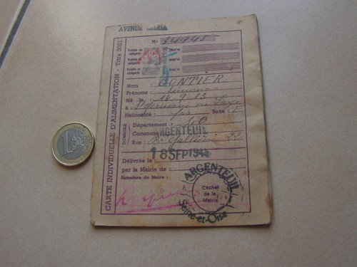 Carte rationnement cui - carte, (cui