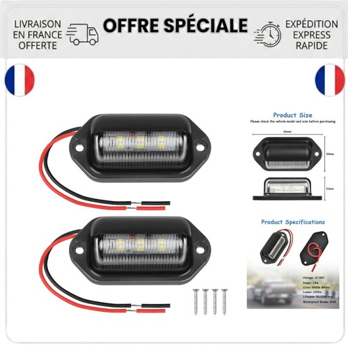 Led éclairage plaque - 2x,