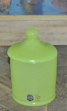 Murano Cenedese Vetri Lime Green Opalescent Jar w/Lid Signed w/Original Label