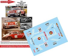 DECALS 1/43 REF 0701 PORSCHE 911 BELGA DUEZ RALLYE 24 HEURES YPRES RALLY 1981