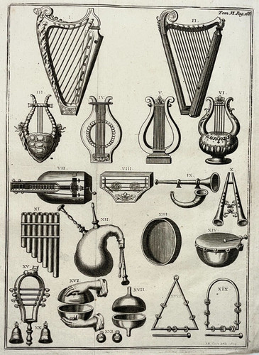 Musique instruments gravure - instruments,