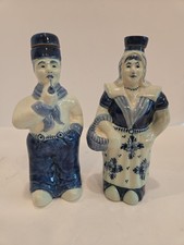Delfts Blauw RAM Empy Liquor Figurines Man And Woman Pair Handpainted Signed 