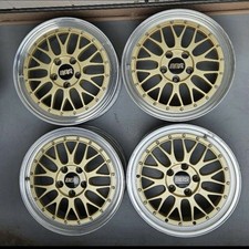 BBS LM067 LM 17x7J ET42 5x114.3 Gold Alloy Wheel Set JDM Authentic