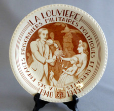ART DECO Assiette Sign Charles Catteau  Boch Frères Keramis WW2 40-45
