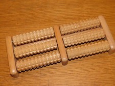 APPAREIL en BOIS rouleau masseur ROULETTE à MASSAGE de PIED plantaire DRAINAGE