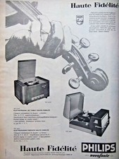 1958 PHILIPS HIGH FIDELITY NOVOSONIC PRESS ADVERTISEMENT ELECTROPHONE