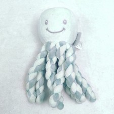 Nattou Lapidou Octopus Plush Stuffed animal Baby Toy Blue 8"