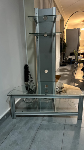 Meuble angle télé - en, verre