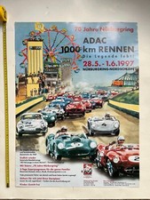 70 years of nurburgring 1000km race adac 1997 vintage car racing poster