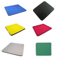 Tapis de Souris 6mm Uni Tissu Anti-dérapant Noir/Rouge/Bleu/Vert / Jaune/Gris