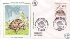 2722  FDC ENVELOPPE 1er JOUR SOIE  LA TORTUE TERRESTRE