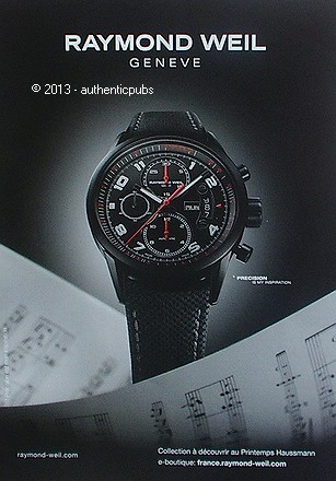 Publicite montre raymond - montre, weil