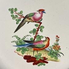 Earthenware plate Luneville insect birds 18th century Strasbourg Hannong era