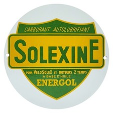 mini plaque émaillé bombée "SOLEXINE" Diamètre 150 mm SOLEX