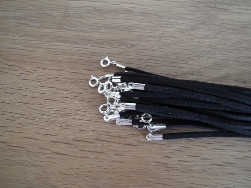 Cordon collier cuir noir - 1,