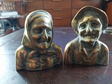 PAIR OF ANTIQUE LATE 19TH CENTURY OLD BRONZE SERVICE BELLS 1KG5 