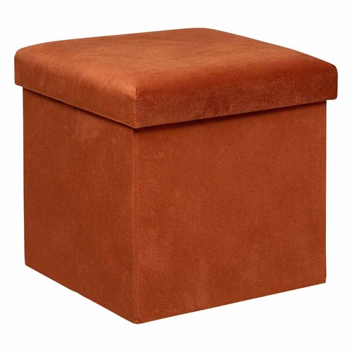 Pouf coffre pliable velours - pouf,