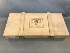 Ancienne boite en bois coffret de Noel années 1950 avec image Pere Noel