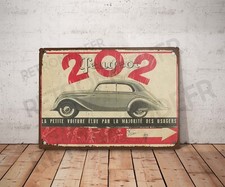 Plaque métal vintage peugeot 202 Enseigne Garage Décoration Déco atelier panneau