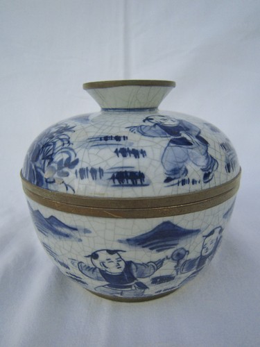 Ancien pot porcelaine - , boule
