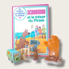 ? Vintage SCOUBIDOU Lot - Antique 1976 Book + 4 Collector Toys