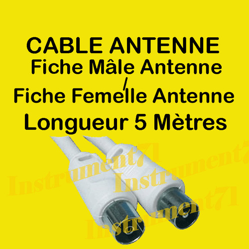 Câble antenne coaxial mâle - antenne,