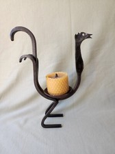 Esprit Marolles wrought iron rooster candle holder design 20th century decoration