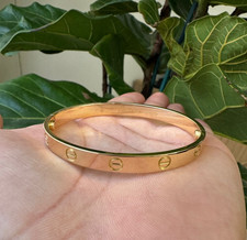 CARTIER LOVE BRACELET 18K YELLOW GOLD SIZE 18 W/ BOX - B4062