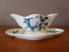 Longwy Earthenware Sauce Bowl Exotic Decor Birds Parrots Parakeets
