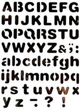 POCHOIR PLASTIQUE 26*18cm : Alphabet (11)