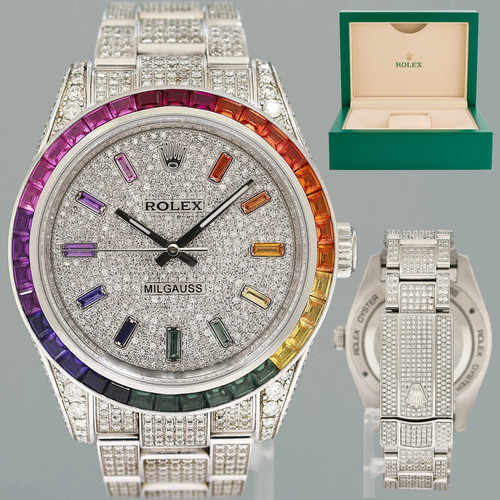 Mint rolex milgauss diamond - rolex,