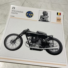 FN 500 M14 bicylindre GP 1937 carte moto collection Atlas Belgique