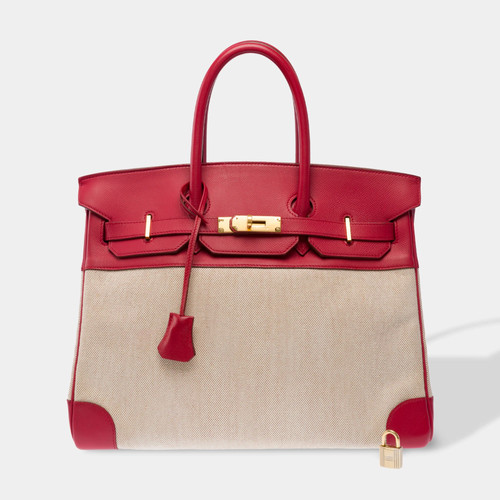 Sac hermes birkin - sac, toile