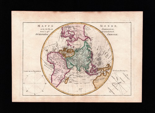 Carte mappemonde 1780 rigobert - 1780,
