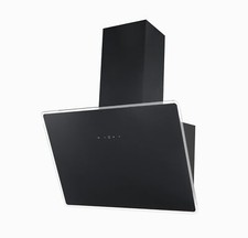 Hotte 60 CM Hotte Murale Tête Creuse Capot Plongeant Verre Noir LED respekta