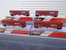 FOUR InterMountain N Scale BNSF Cylindrical Hoppers+Scale Couplers MIB