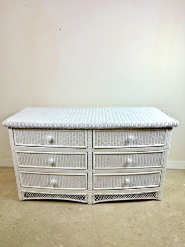 Commode galbée rotin - commode, en
