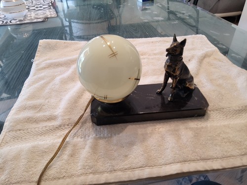 Lampe table marbre globe - lampe,