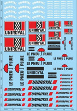 pub uniroyal tire 1/18 decal decal easy installation